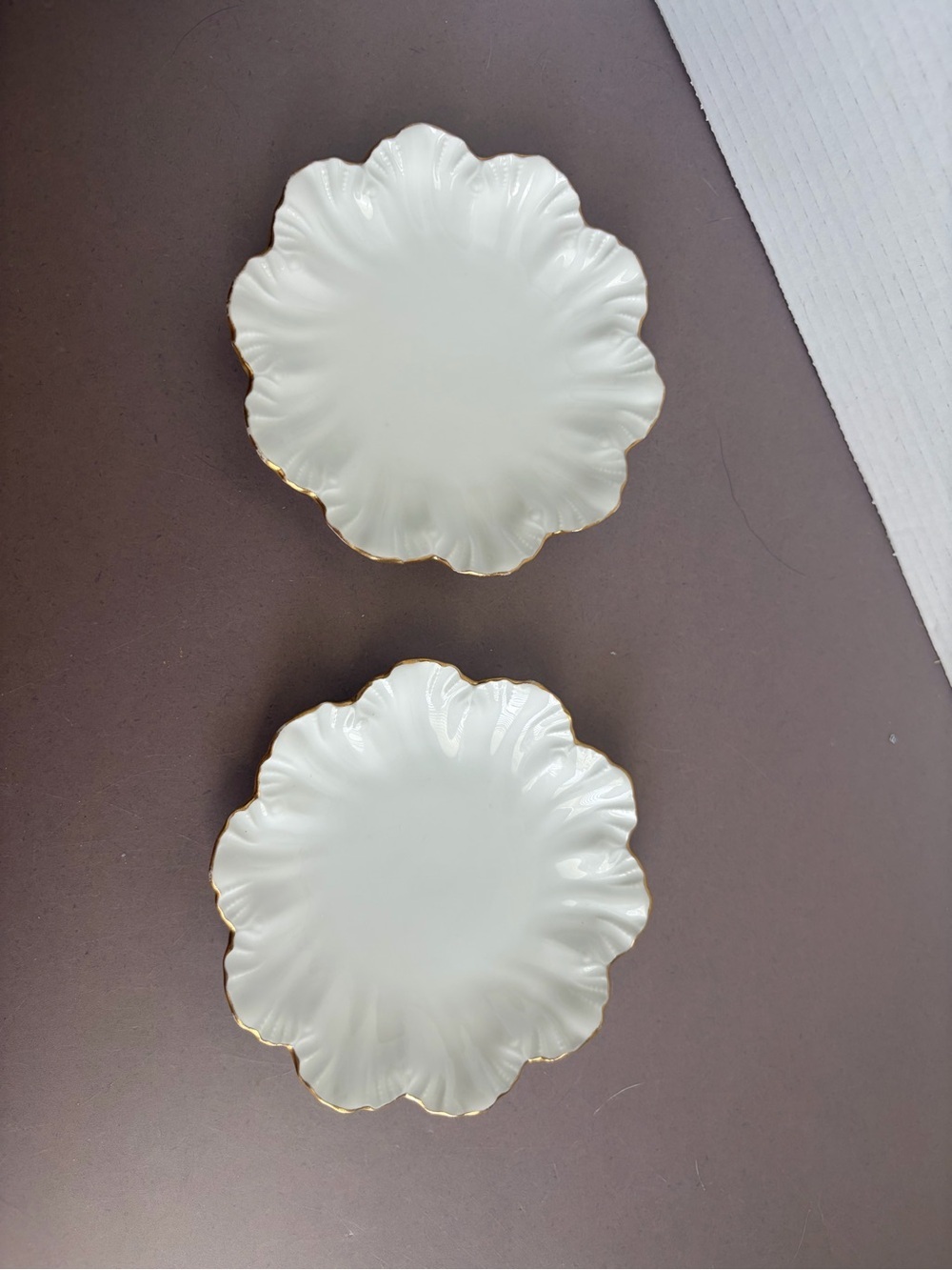 Limoges White Porcelain Scalloped Dish Set with Maker Marks